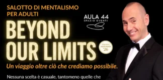 Beyond Our Limits Torino: una serata di mentalismo presso Aula 44 Locandina Beyond Our Limits Torino, spettacolo di mentalismo con Alessio Rastrelli ad Aula 44 il 30 ottobre 2026